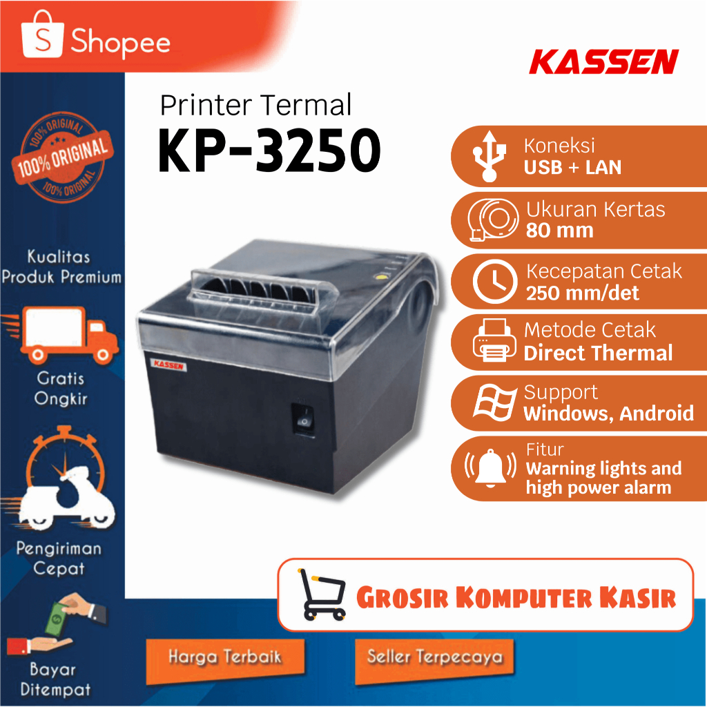 Kassen - Printer Kasir Kassen KP-3250 USB LAN Thermal Printer