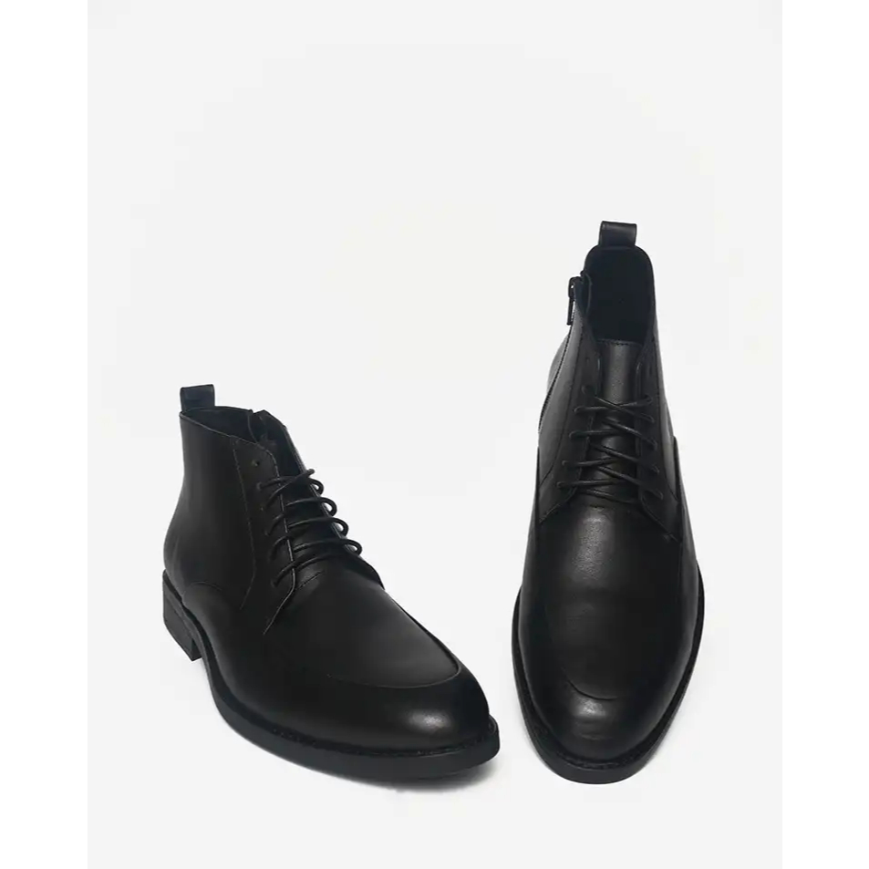 Sepatu Boot Kulit Pria Hitam Buccheri Kasai - B9043