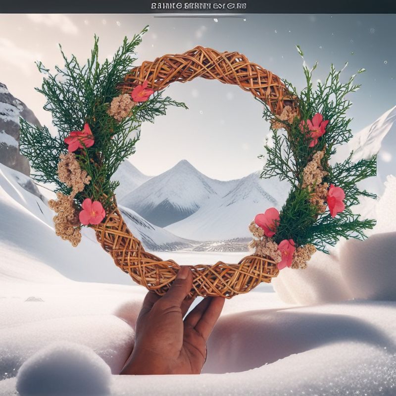 hiasan dinding lingkaran akar Manon bunga kering