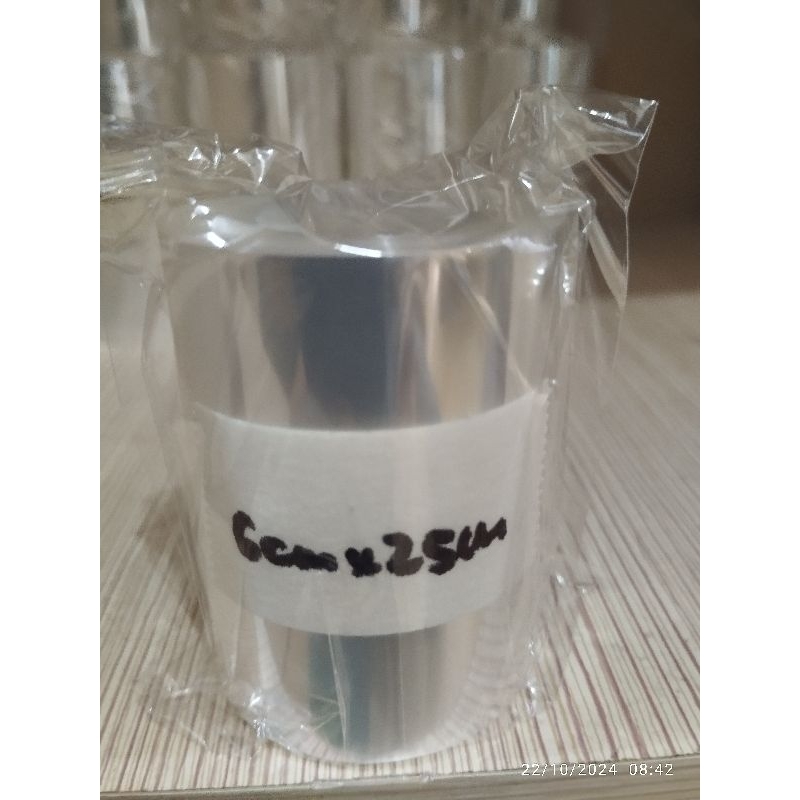 6cm x 25meter Plastik Transparan Plastik Bening lentur tipis lemas Pinggiran Cake tiramisu  (BUKAN M