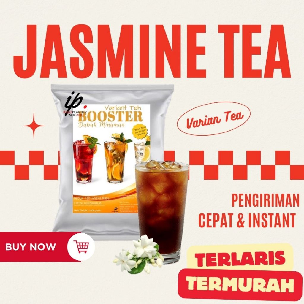 

Bubuk Teh Jasmine Tea 1Kg / VARIAN TEH RASA MELATI / ES TEH JUMBO MELATI / INDOPOWDER / BOOSTER