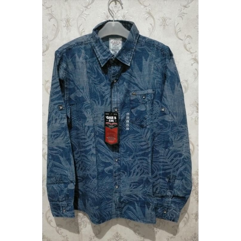 Kemeja Denim Pria Lengan Panjang original Gabrielle