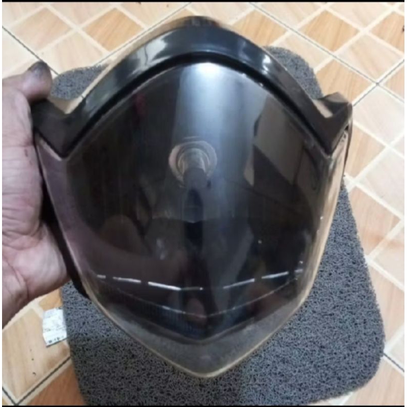 Kedok Reflektor Plus Mika Kaca Lampu Depan Vixion Old Coustom Semok Hitam Set Lampu Fullset