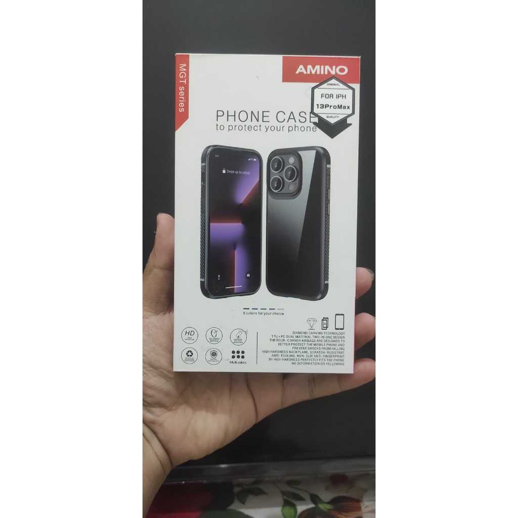 Amino case Iphone 13 ProMax Bening Hitam