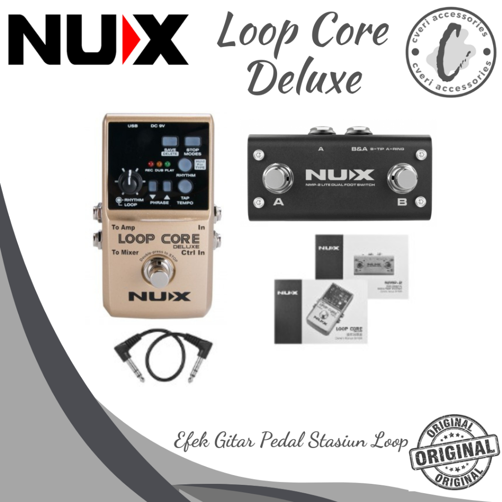Nux Loop Core Deluxe Bundle efek gitar pedal stasiun loop
