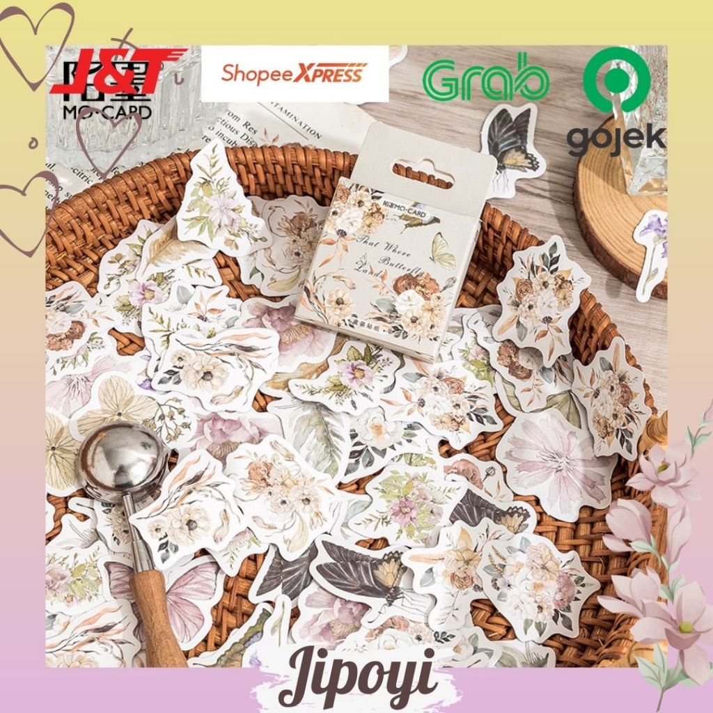 

46pcs Stiker Sticker Butterfly Lands Bunga Bujo Journaling Scrapbook Planner Aesthetic Lucu Jurnal