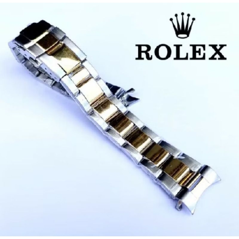 strap tali jam tangan stainless steel Rolex Oytona warna kombinasi emas perak
