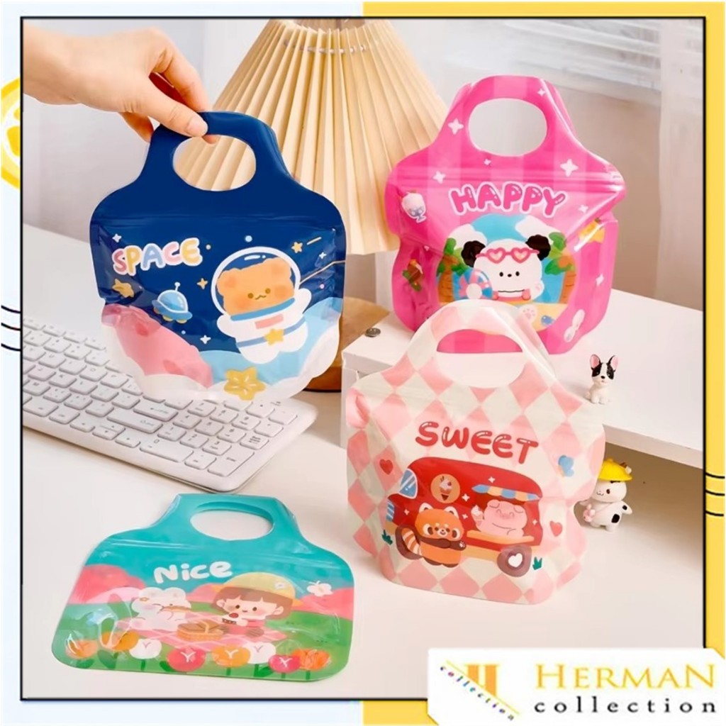 

HC Plastik Ziplock Mini Tas Jinjing Plastic Bag Zipper Karakter Hewan Goodie Bag Permen Biskuit Anti Air Hampers Lucu Motif Kartun Berwarna Full Color Tas Hampers Snack Ulang Tahun Anak