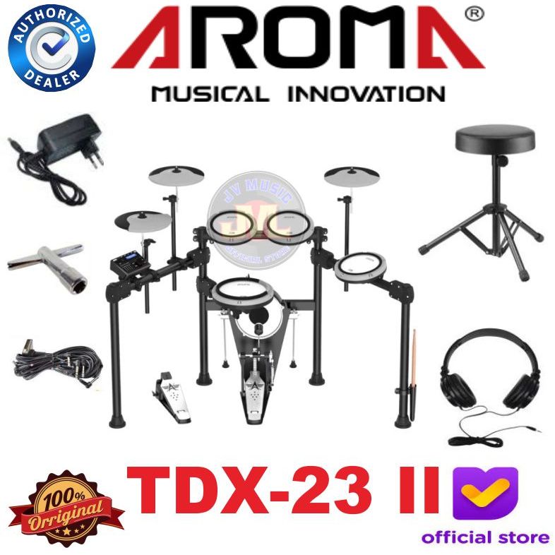 Aroma TDX-23 II Electronic Drum Kit w/Bluetooth Aroma TDX23II Elektrik Drum