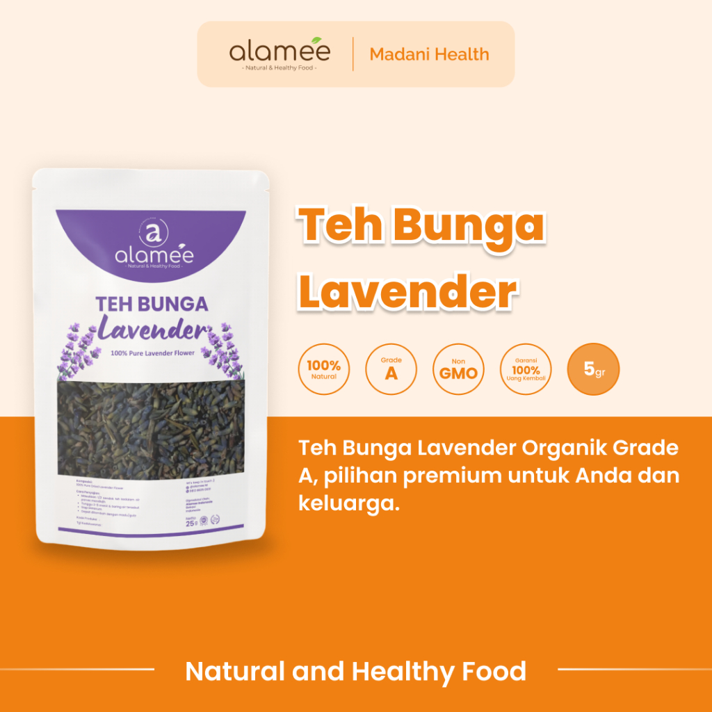 

ALAMEE Teh Bunga Lavender Insomnia Tea Organik Kering Dried Flower Herbal Alami Organic 5gr
