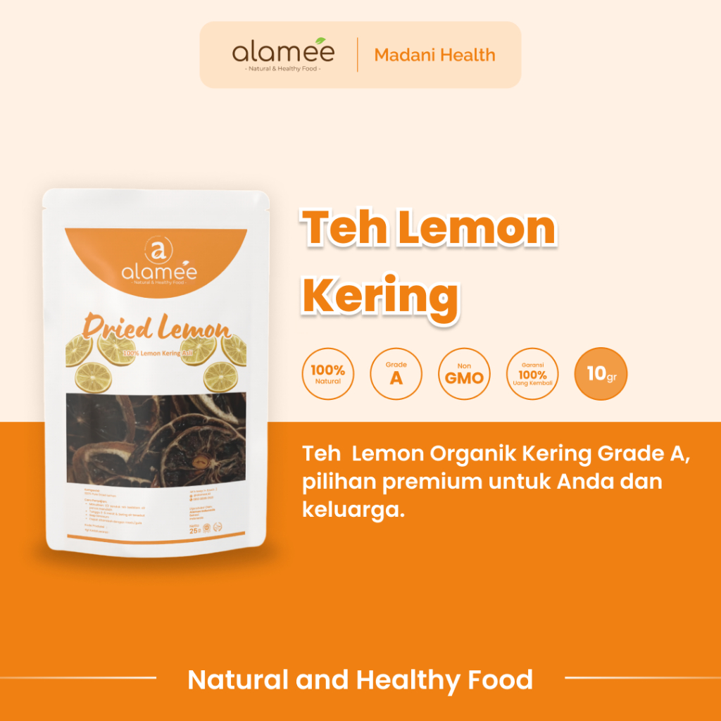 

ALAMEE Lemon Kering Dried Slice Tea Teh Herbal Iris Organik Minuman Herbal Organic 25gr