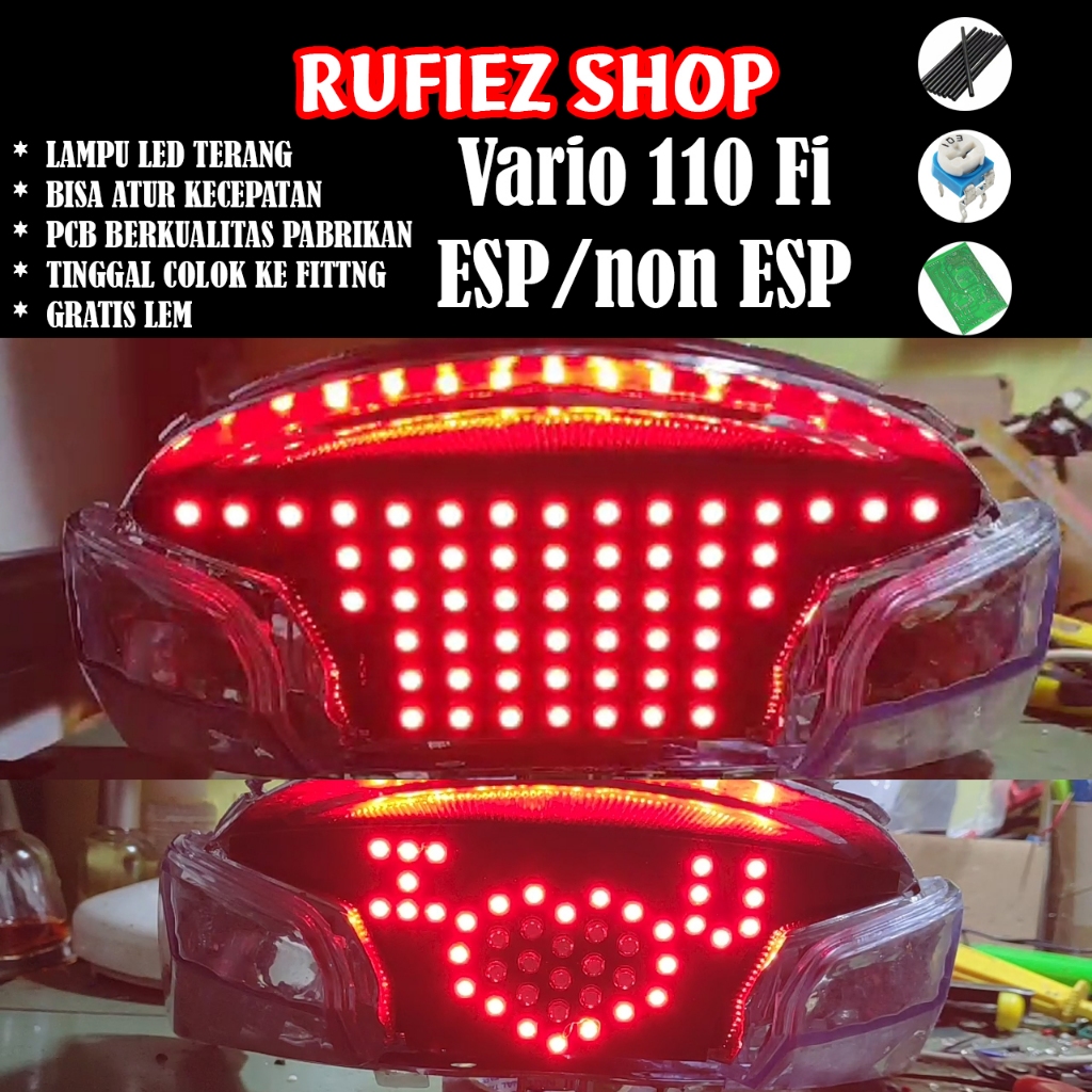 Custom lampu stoplamp running vario 110 Fi Esp / Non Esp