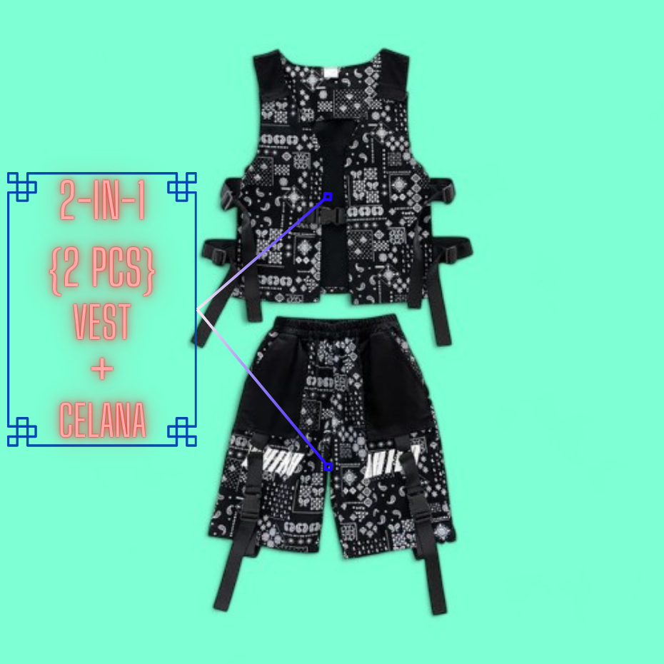 DIOR setelan Anak Laki Laki Perempuan 2IN1 kaji Korea style hip-hop dance jumba