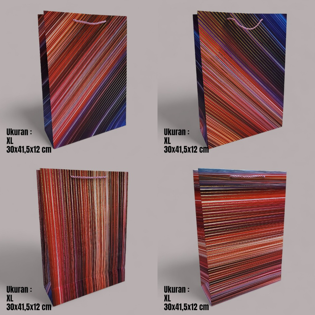 

PAPERBAG ULANG TAHUN ABSTRAK GARIS Paper Bag Tas Goodie Bag Happy Birthday UK XL 1009/1217/1220