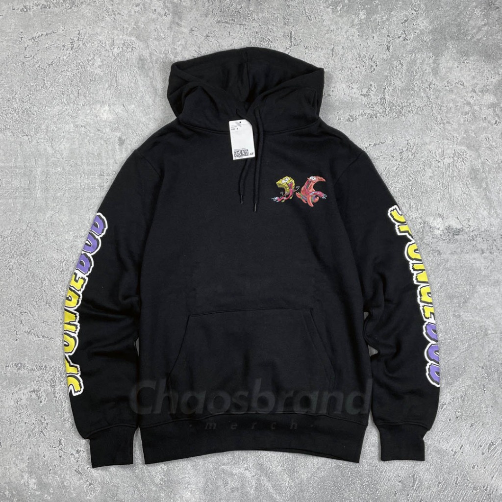 H*M Regular Fit Hoodie Original - Black/SpongeBob SquarePants/Krabby Patty (Size Small)