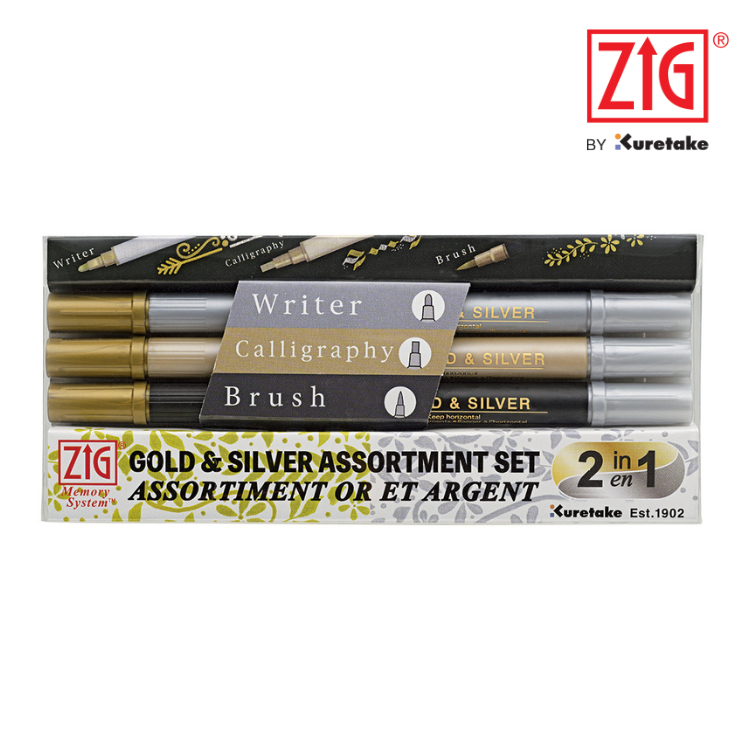 

ZIG Kuretake Memory System Gold & Silver Assortment Set