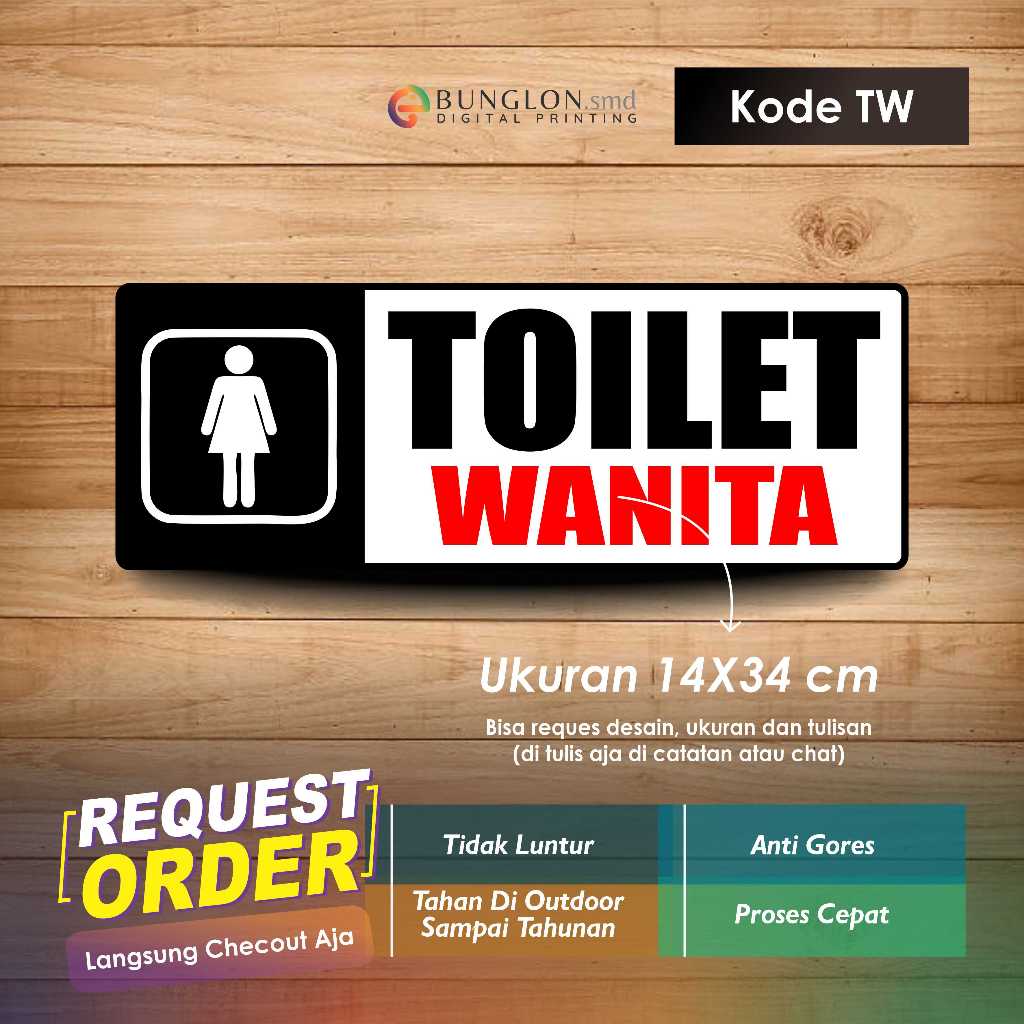 

STIKER TOILET WANITA + LAMINASI KODE TW HITAM MERAH