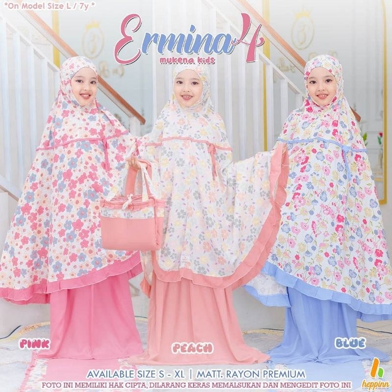 Mukena Kids Ermina4/ mukena Ermina/ mukena anak motif/ mukena anak rayon/ mukena anak adem / mukena 