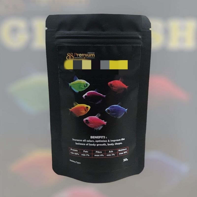 Pelet ikan PREMIUM 88 ikan hias kecil / ikan warna warni Tetra