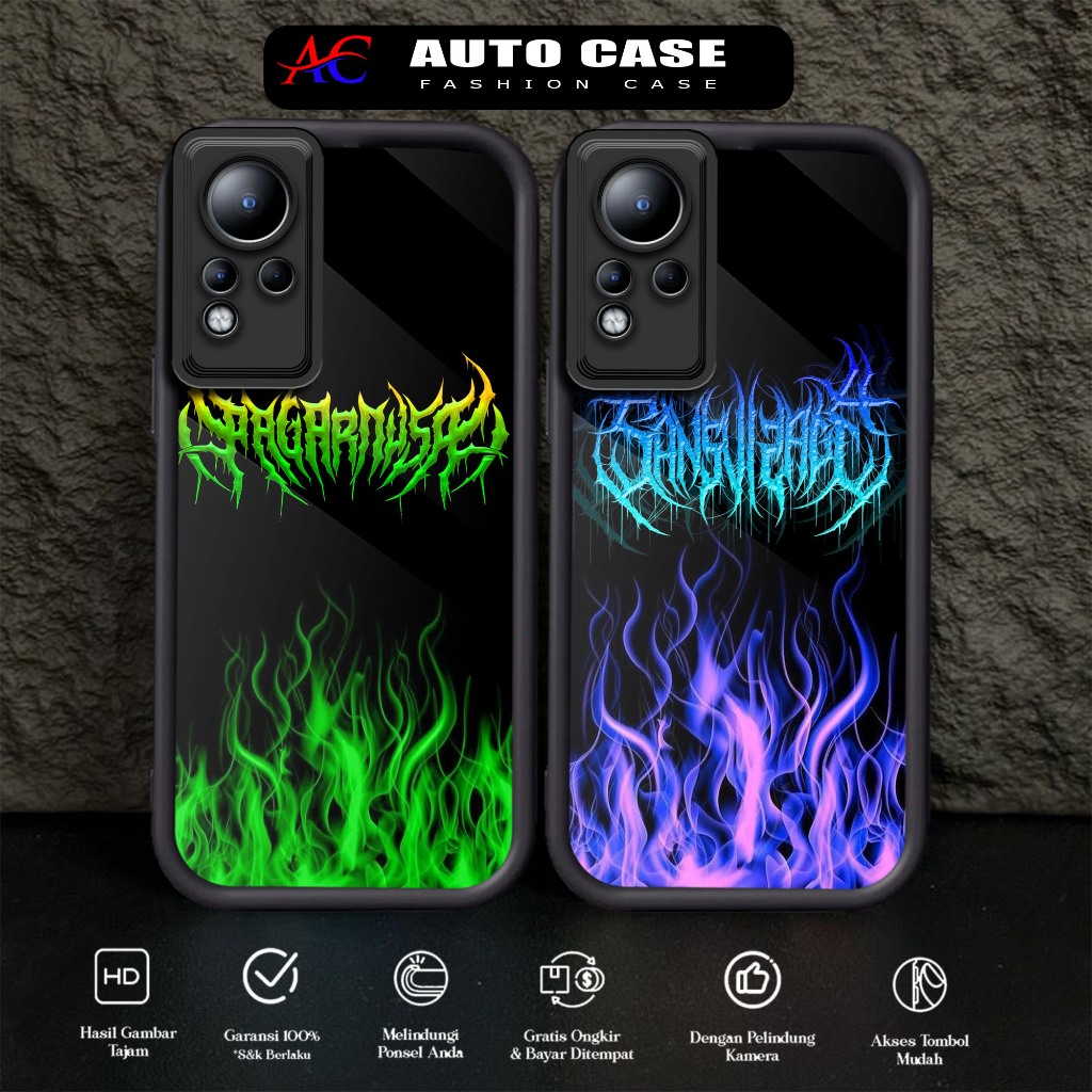 Softcase Glass kaca untuk INFINIX NOTE 11 NOTE 11 NFC NOTE 12 API Casing Handphone Case Hp Procamera
