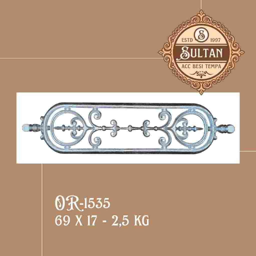 Sultan Besi Tempa / OR-1535 / Ornamen Daun Besi Tempa / Ornamen Pagar Besi Klasik / Aksesoris Besi T
