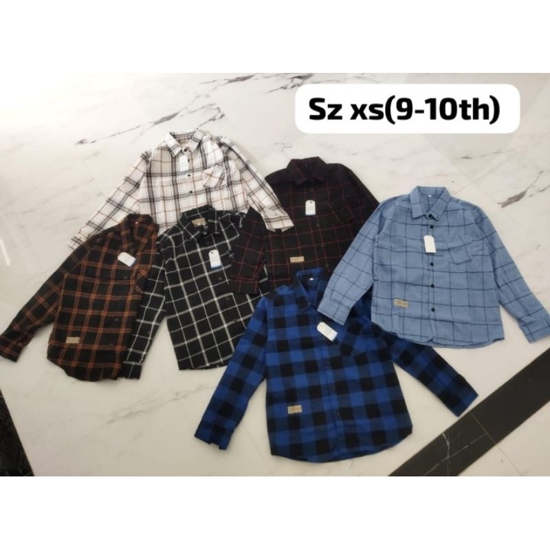 Kemeja anak motif kotak-kotak, untuk umur (9-10 th)