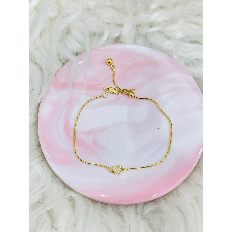 gelang serut single mini love simple emas asli kadar 875