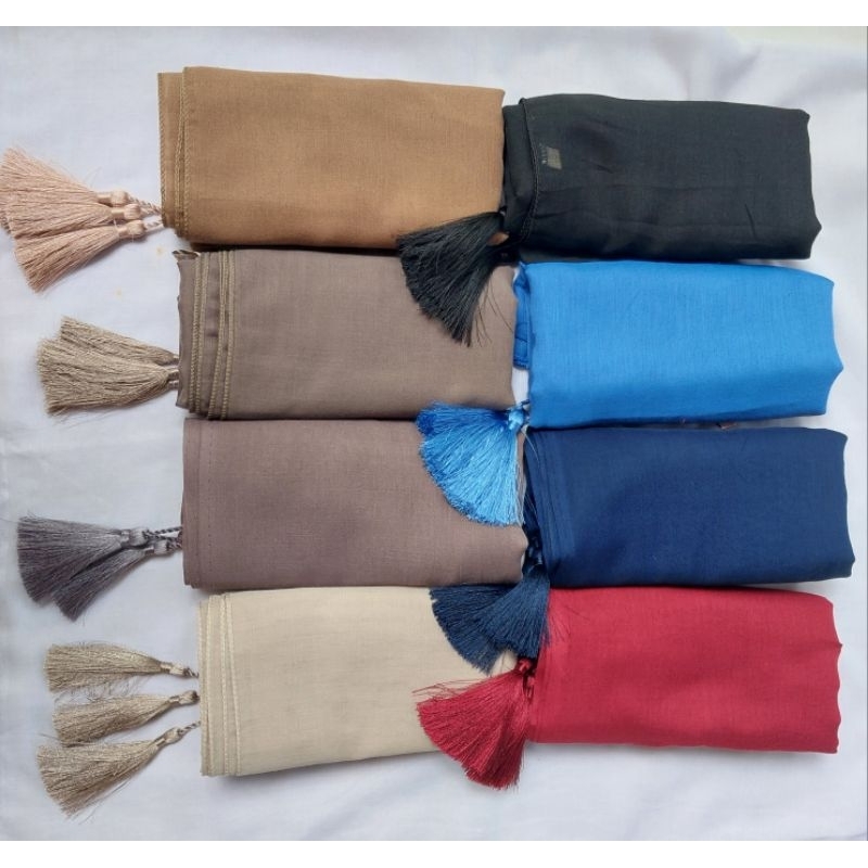 Jilbab Paris Tassel Polos Ready Tasel Polos