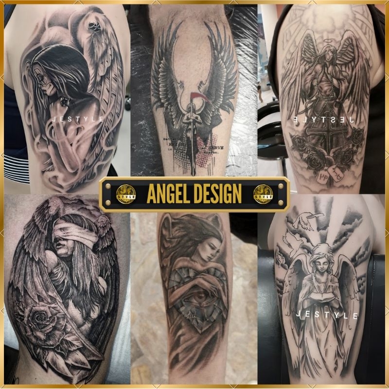 [ALC-ALD] TATTOO TEMPORARY TATO TEMPORER TATO SEMENTARA MALAIKAT ANGELS SAYAP DESIGN