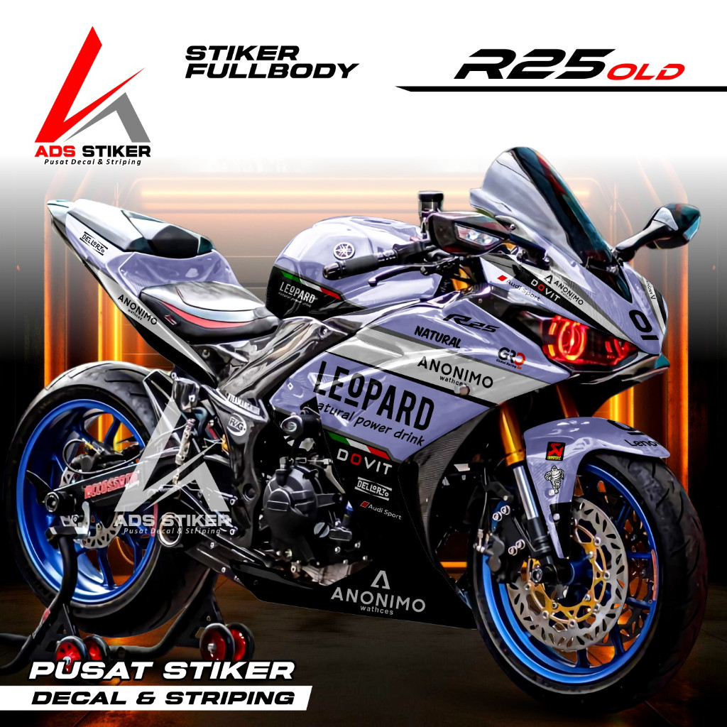 Decal R25 Full Body - Stiker R25 Full Body - Striping R25 Variasi Decal Hologram R25 Old Leopard