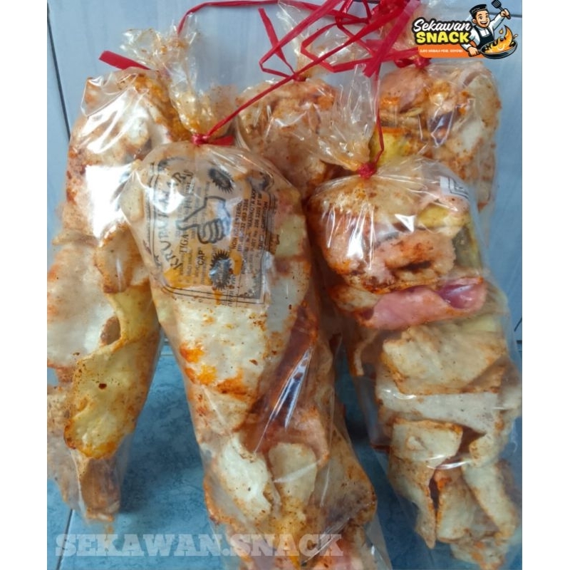 

KERUPUK MELARAT/MISKIN/GORENG PASIR/SANGRAI WEDI RASA PEDAS FREE KARDUS+BUBBLE WRAP