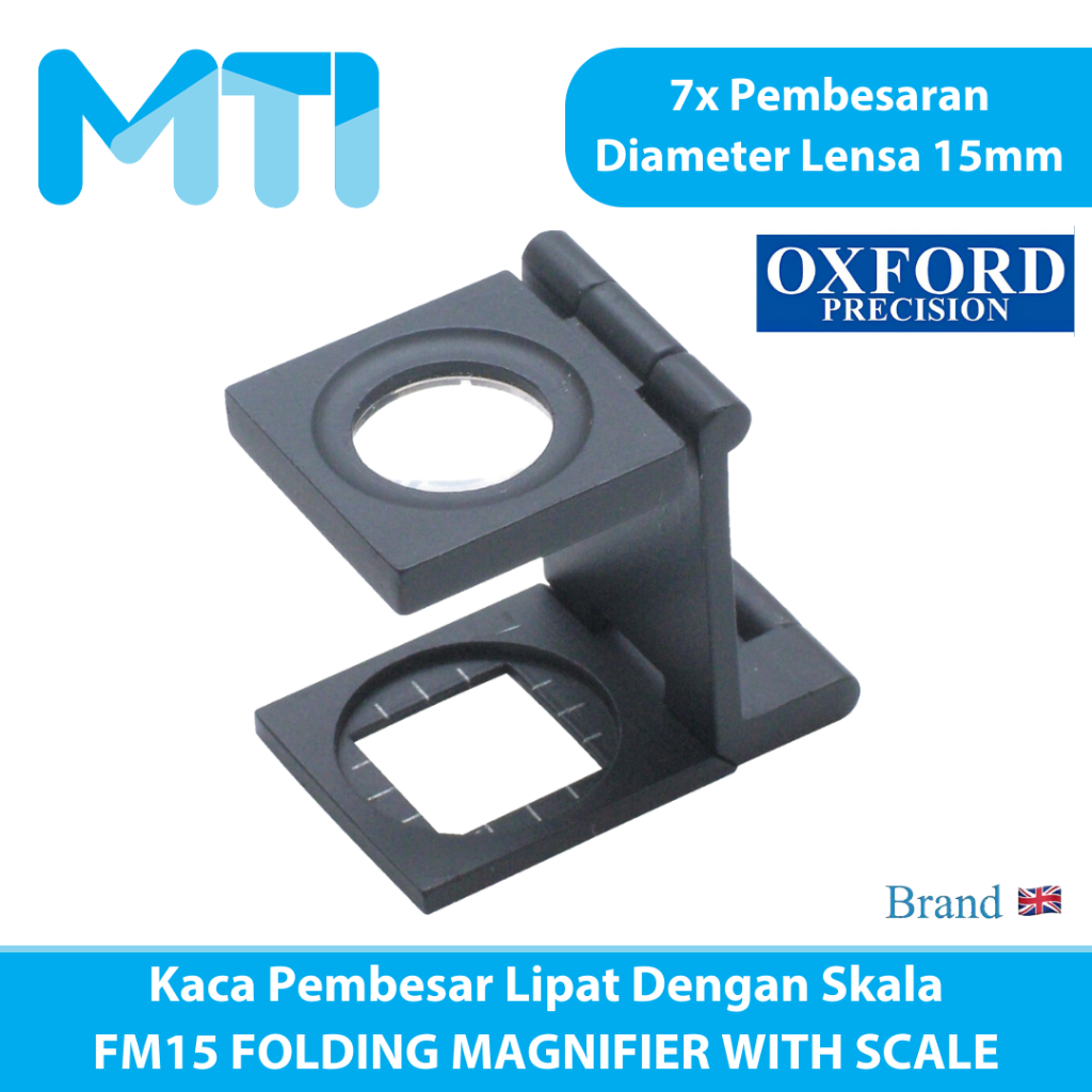 

OXFORD FM15 Kaca Pembesar Lipat Dengan Skala 7X Pembesaran Lensa 15mm Folding Magnifier With Scale