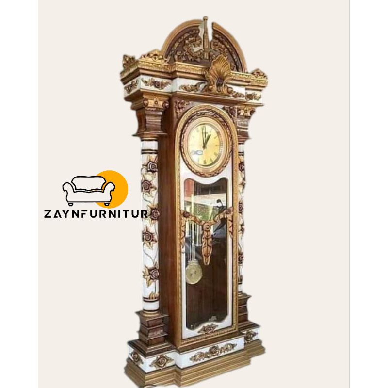 Lemari Jam Lonceng Brawijaya Kayu Jati Jepara