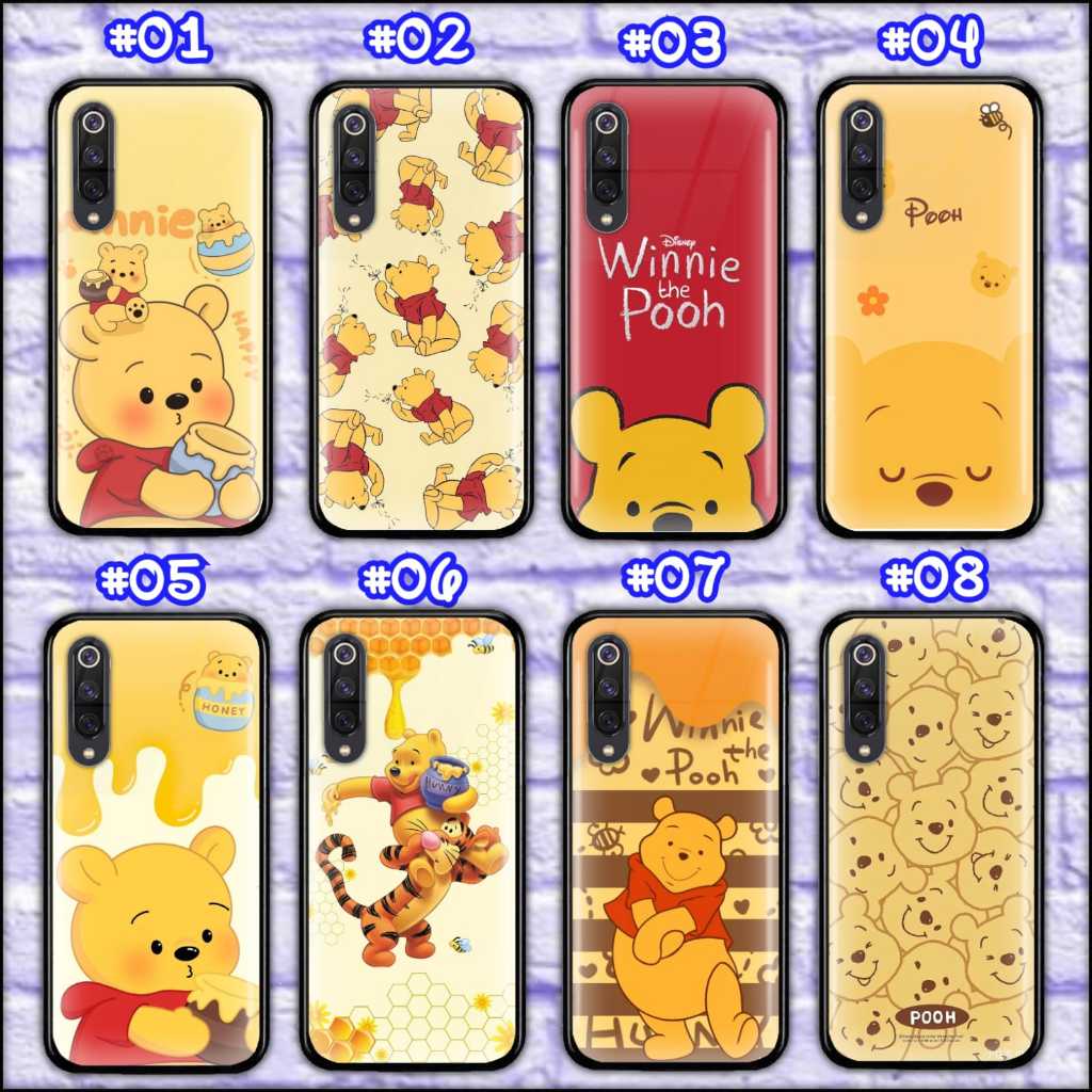 VIVO Y20 SG , Y51 , Y51A , Y53S 2021 PREMIUM SOFT CASE GLASS MOTIF WINNIE THE POOH