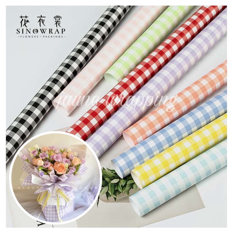 

Fast Shipment 1PAK2LEMBAR JRR Kertas Buket Bunga Kotak Kotak Flower Wrapping Paper Cellophane