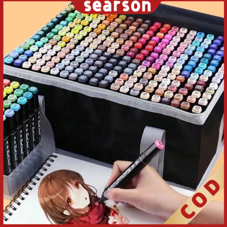 

New Arrival READYTouch 128636 Warna Sketsa Spidol Umum General Marker Set Animation Markers Dual Side Fine Art Brush Pen Sketsa Animation Markers Twin Market Set