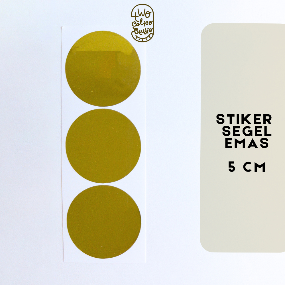 

Sticker Circle Gold 5cm - Segel Tempel Bulat Emas Lingkaran Stiker Cutting Dus Hampers Amplop