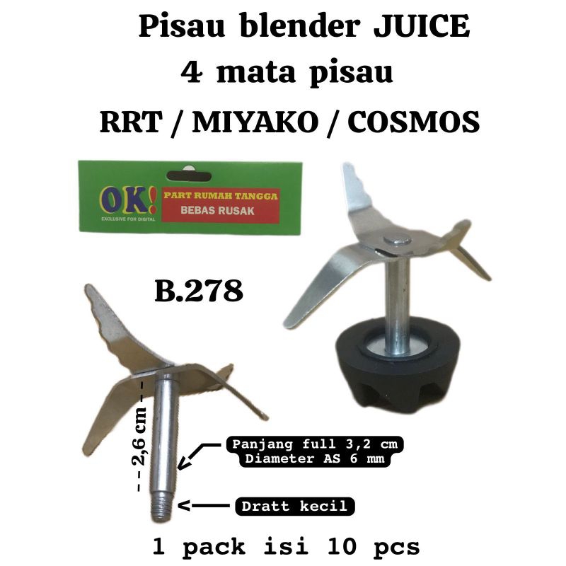 Pisau Blender Juice 4 Mata Pisau RRT / Miyako / Cosmos