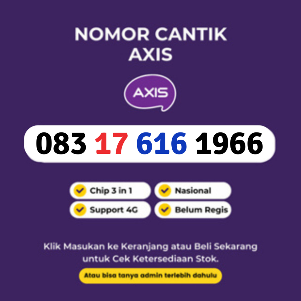 Nomor Cantik Axis Murah dan Rapi - Kartu Cantik Axis - Nocan Axis Murah Seri Tahun Lahir - Bonus Kuo
