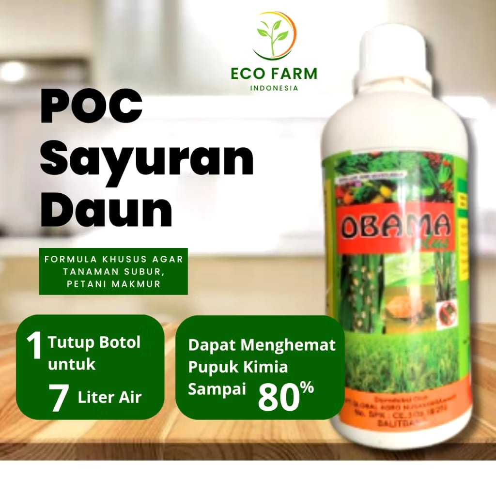 Pupuk Organik Obama Plus Cair Tanaman Daun / Sayur Terlaris Termurah 100% Asli Organik 1 Liter