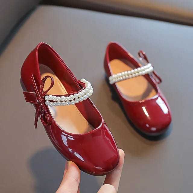 Flat shoes balet anak perempuan anak sekolah umur 1 2 3 4  - 10 tahun / flatshoes model tali mutiara