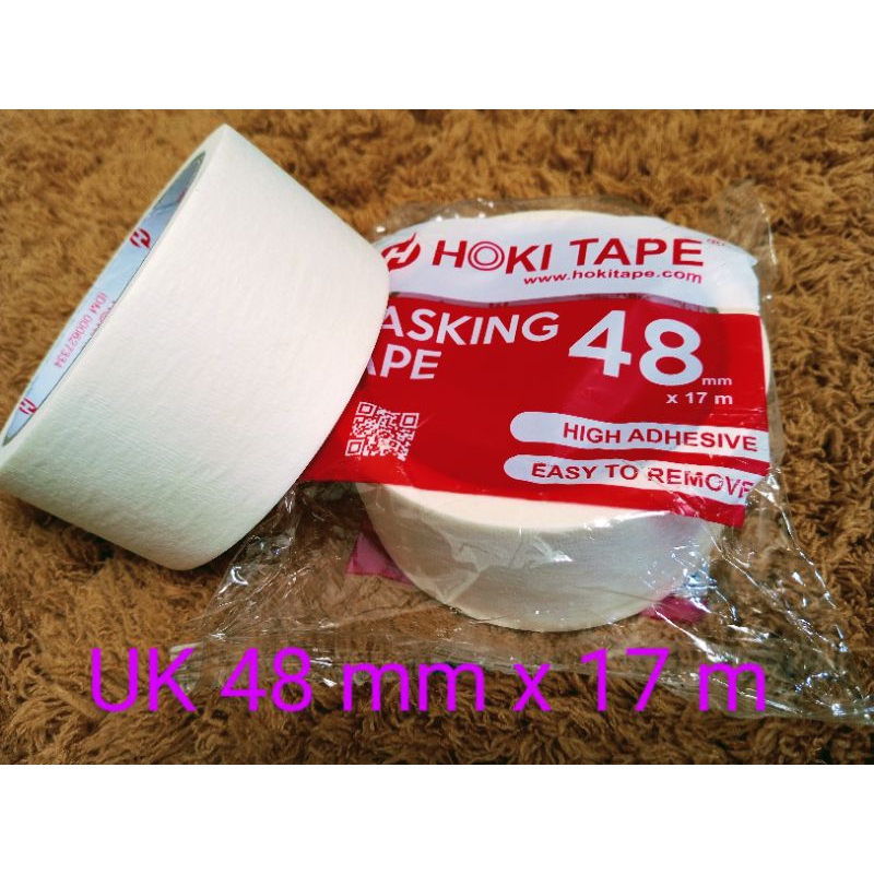 

LYSASHOP Lakban Kertas 17 Meter 24mm 48mm Masking tape HOKI Isolasi Kertas Lem Kertas
