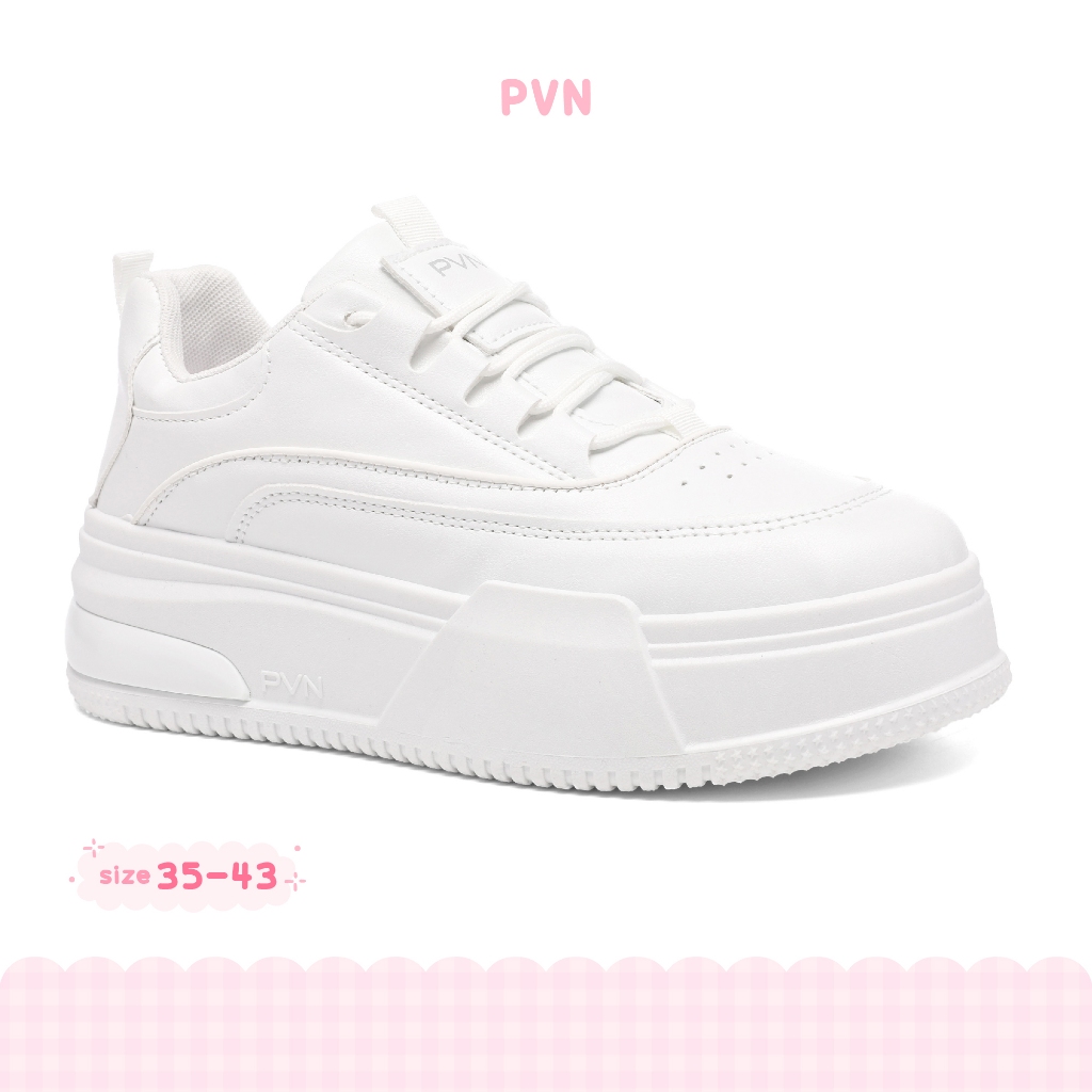 PVN Jeno Sepatu Sneakers Sport Putih Wanita Kasual White 439