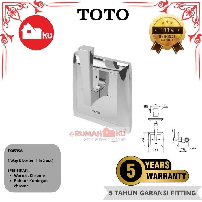 Diverter Shower TOTO TX453SW 2 Way Diverter