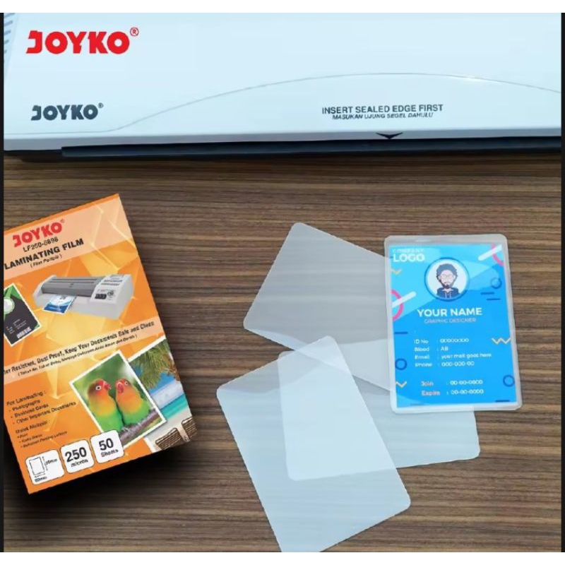

1 Pak Plastik Laminating Ktp 250 Micron Isi 50 Lembar JOYKO