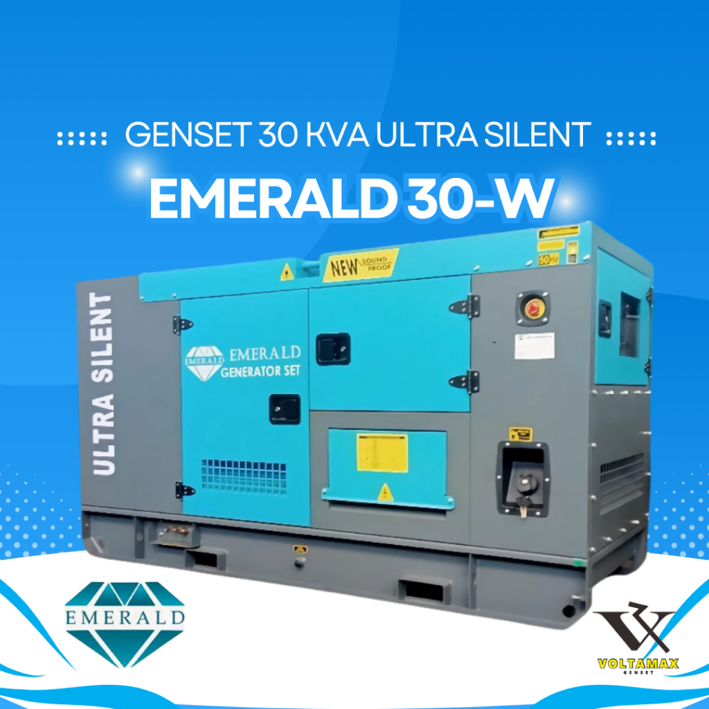 [EMERALD] Genset 30 KVA Silent Diesel Genset Sound System Genset Industri Pabrik EMERALD 30-W