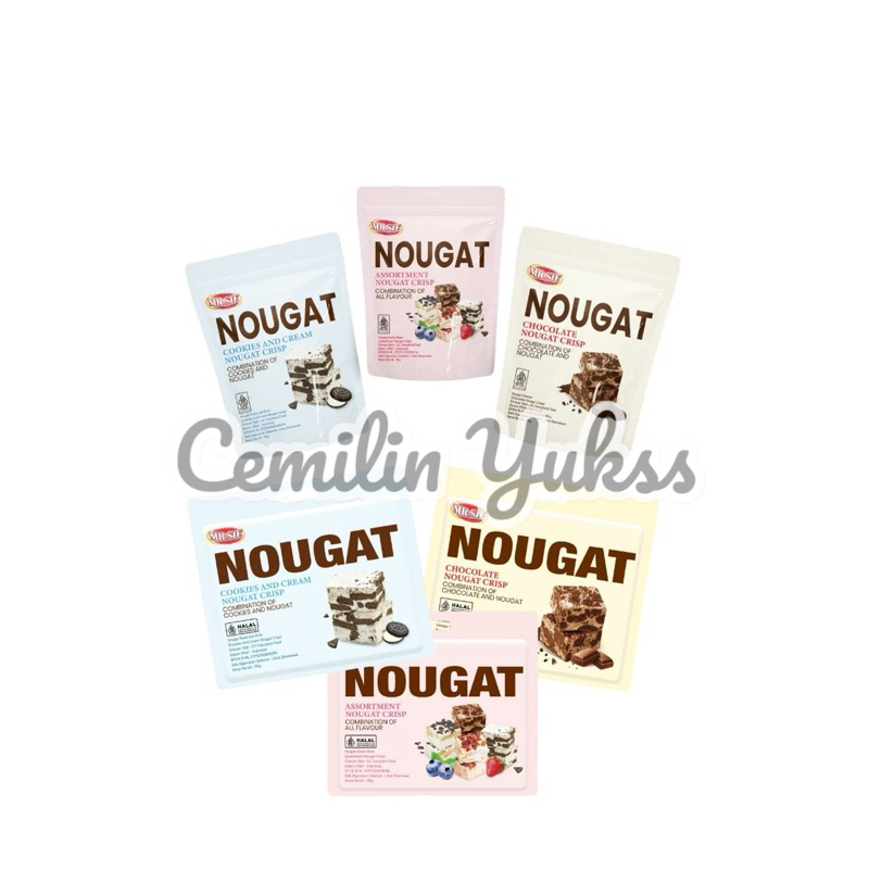 

MR.SlF Nougat Chocolate 70g - 150g Nougat Crisp Aneka Rasa Mr. Sif Nougat Crisp Assortment