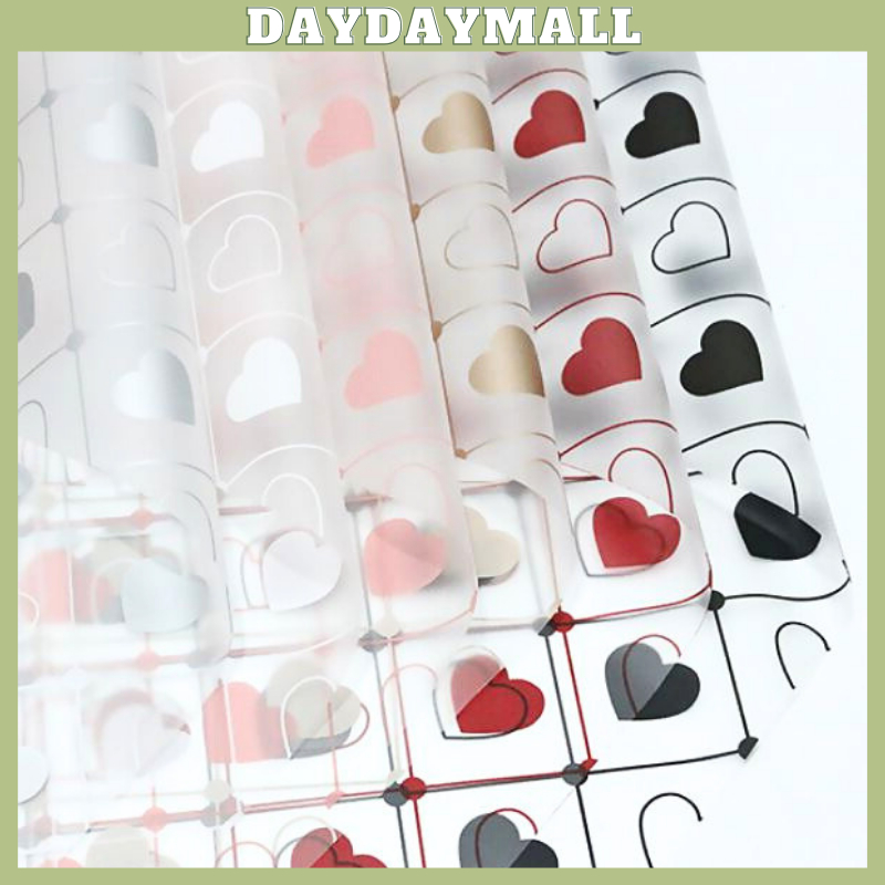 

Cellophane Kertas Buket Bunga Wrapping Paper Heart Semi Transparent Valantine 6195