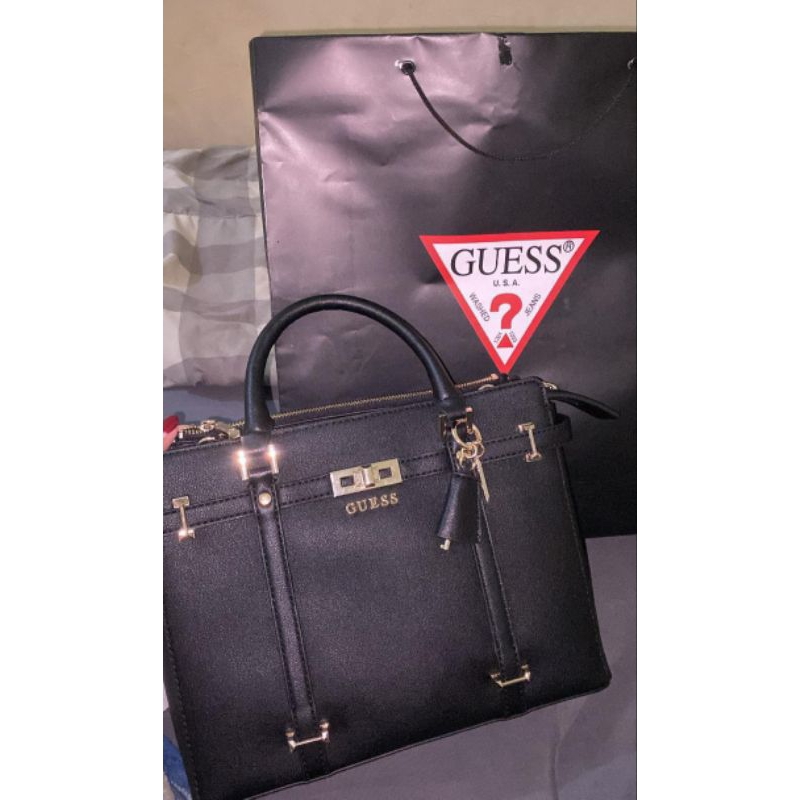 tas guess original hitam kantor