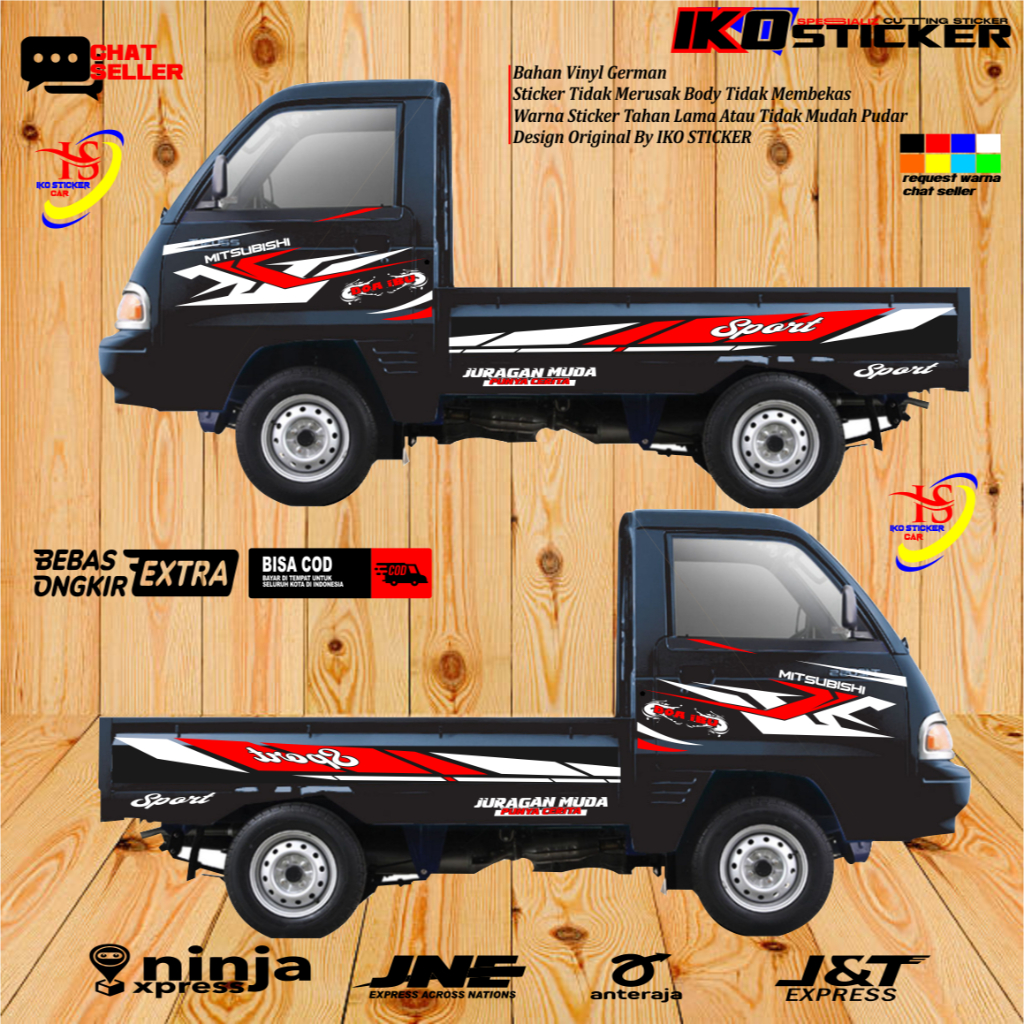 [COD] STIKER CUTTING MOBIL VARIASI STIKER PICK-UP T120SS STICKER BODY SAMPING PICK UP T120SS TERLARI